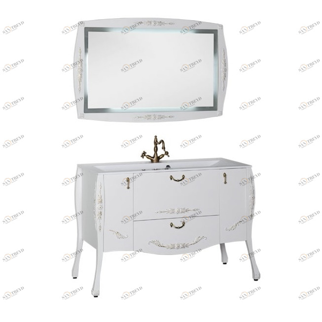 Комплект мебели Aquanet Виктория 120 белый/золото 00184413