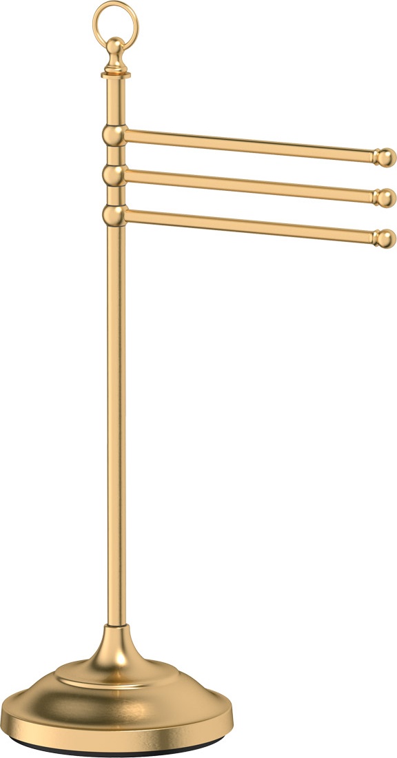 STI 331 Стойка с держателем полотенец поворотным тройным для ванной 80 cm 3SC STILMAR MATTE GOLD Treesseci 3SC