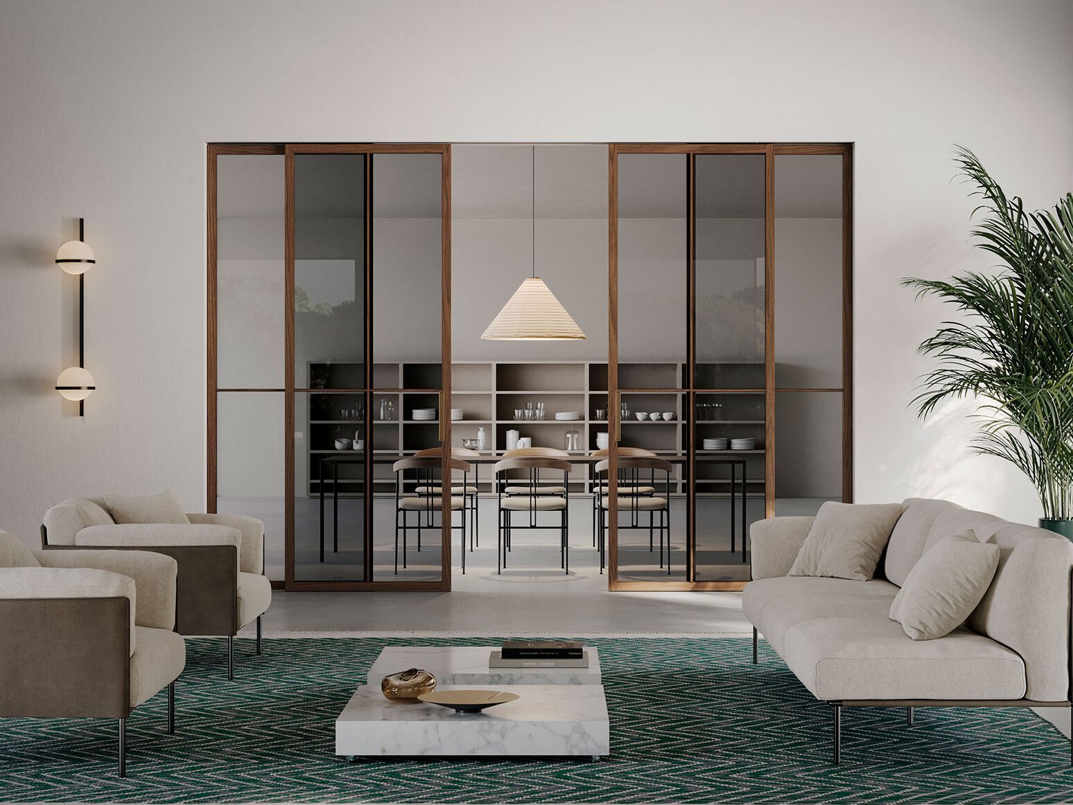 Стеклянная дверь Lualdi раздвижные и поворотные стеклянные системы ARCH-00024476