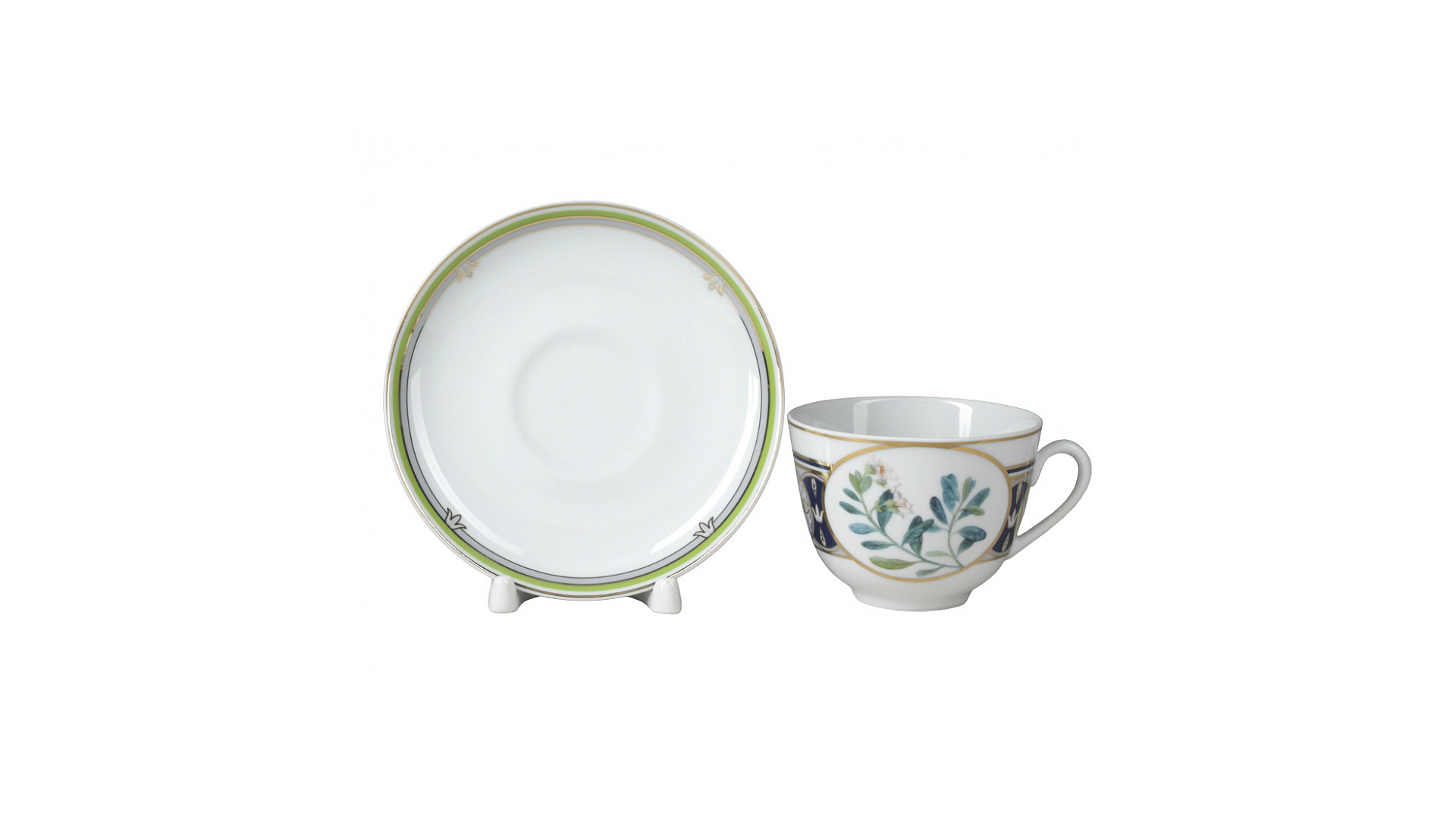 10622285 Императорский фарфоровый завод Чашка чайная с блюдцем "Брусника поспела" "Весенняя" Фарфор твердый  - Вид №1