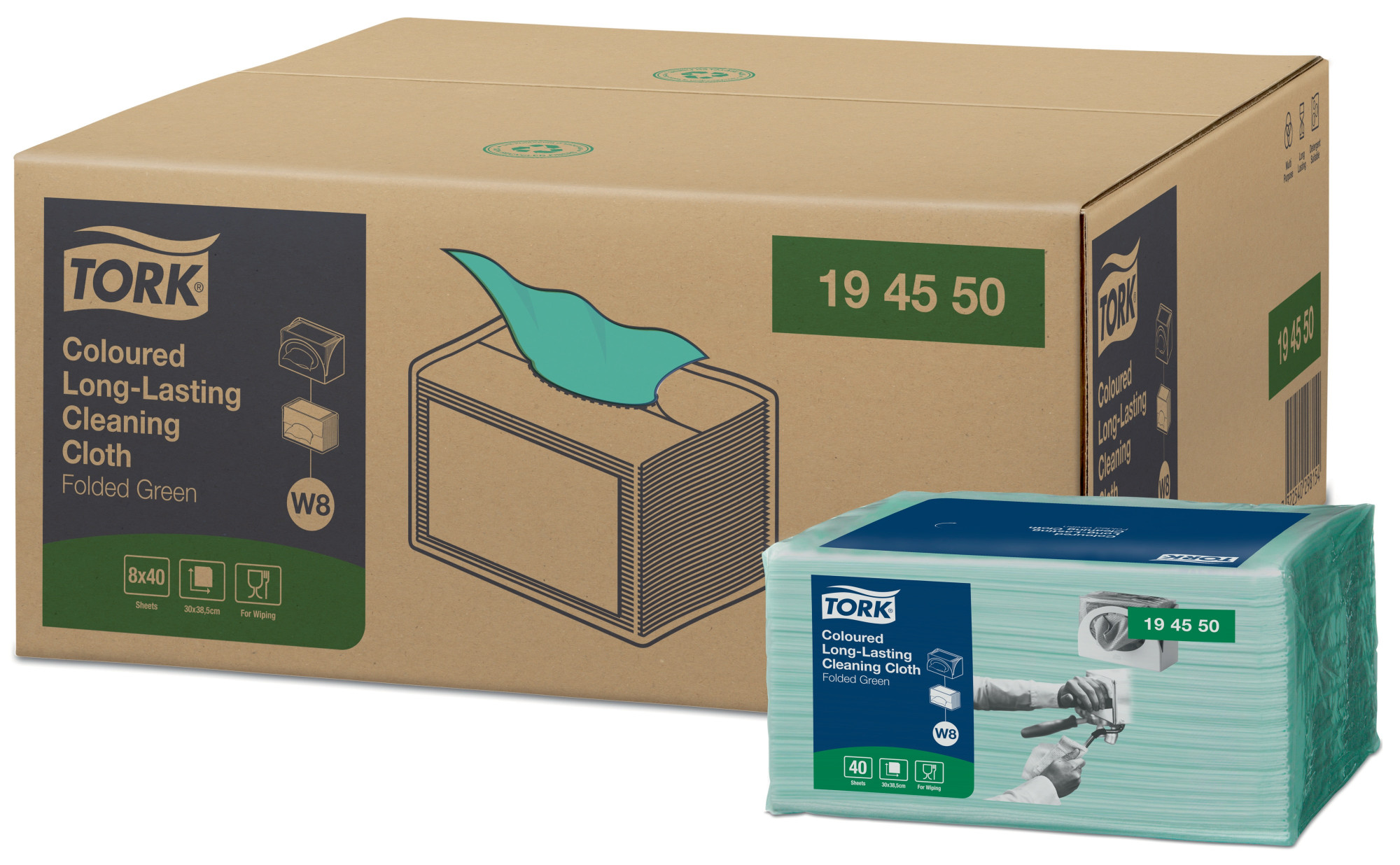 19455050 Красочные многоразовые чистящие салфетки Tork 