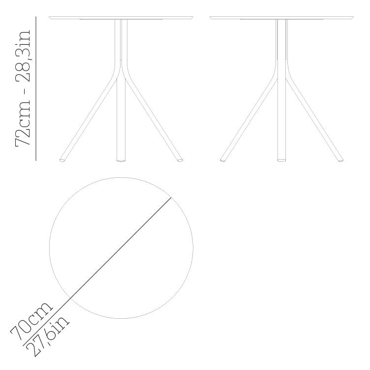 Круглый стальной стол с порошковым покрытием BABEL D Melik ARCH-00039432 - Вид №6