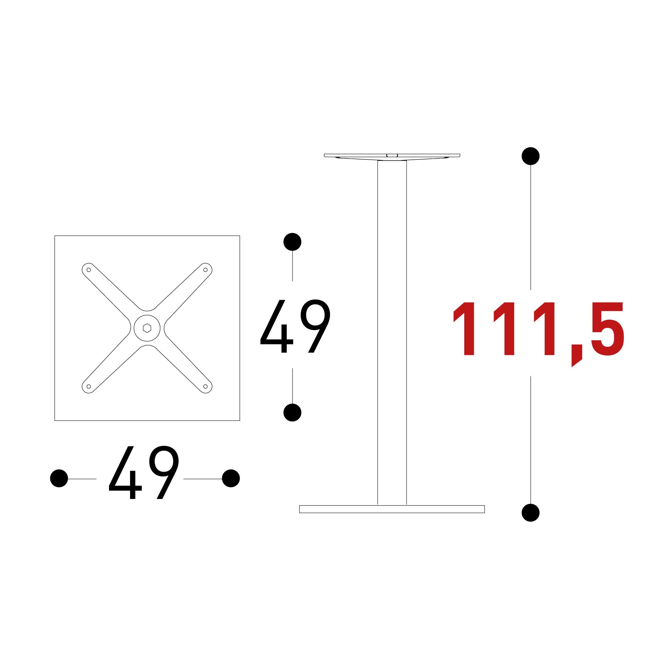 Основание стола из стали с порошковым покрытием Varaschin Tight ARCH-00121838 - Вид №6