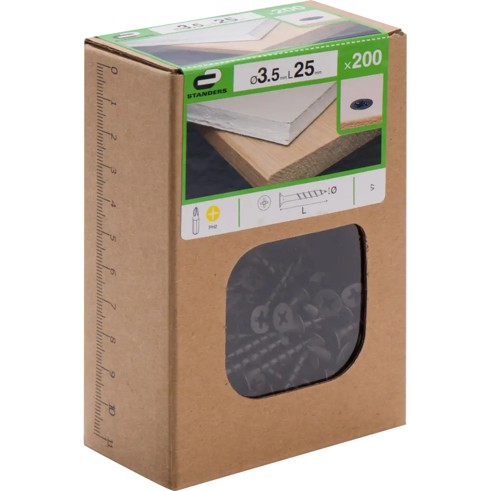 Саморезы для дерева STANDERS фосфатированные 3.5x25, 200 шт STLM-2125479 - Вид №2