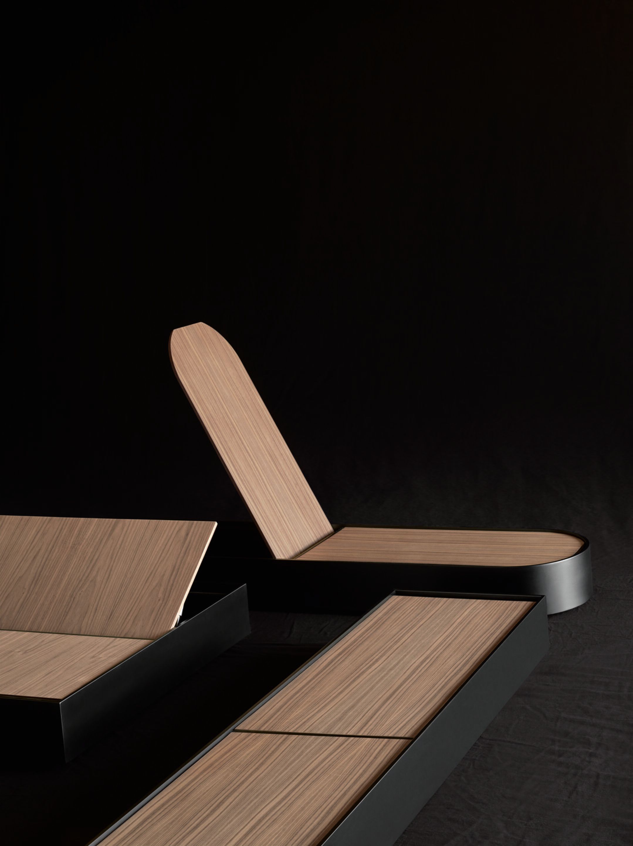 Деревянный овальный журнальный столик с отсеком для хранения Living Divani FLAP ARCH-00002962