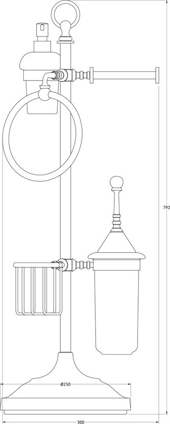 STI 335 Стойка с 5-ю аксессуарами для туалета с биде 80 cm 3SC STILMAR MATTE GOLD Treesseci 3SC - Вид №1