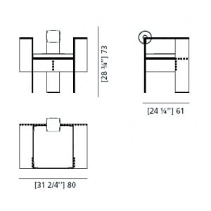 Кленовое кресло с подлокотниками Morelato современный ARCH-00028140 - Вид №6