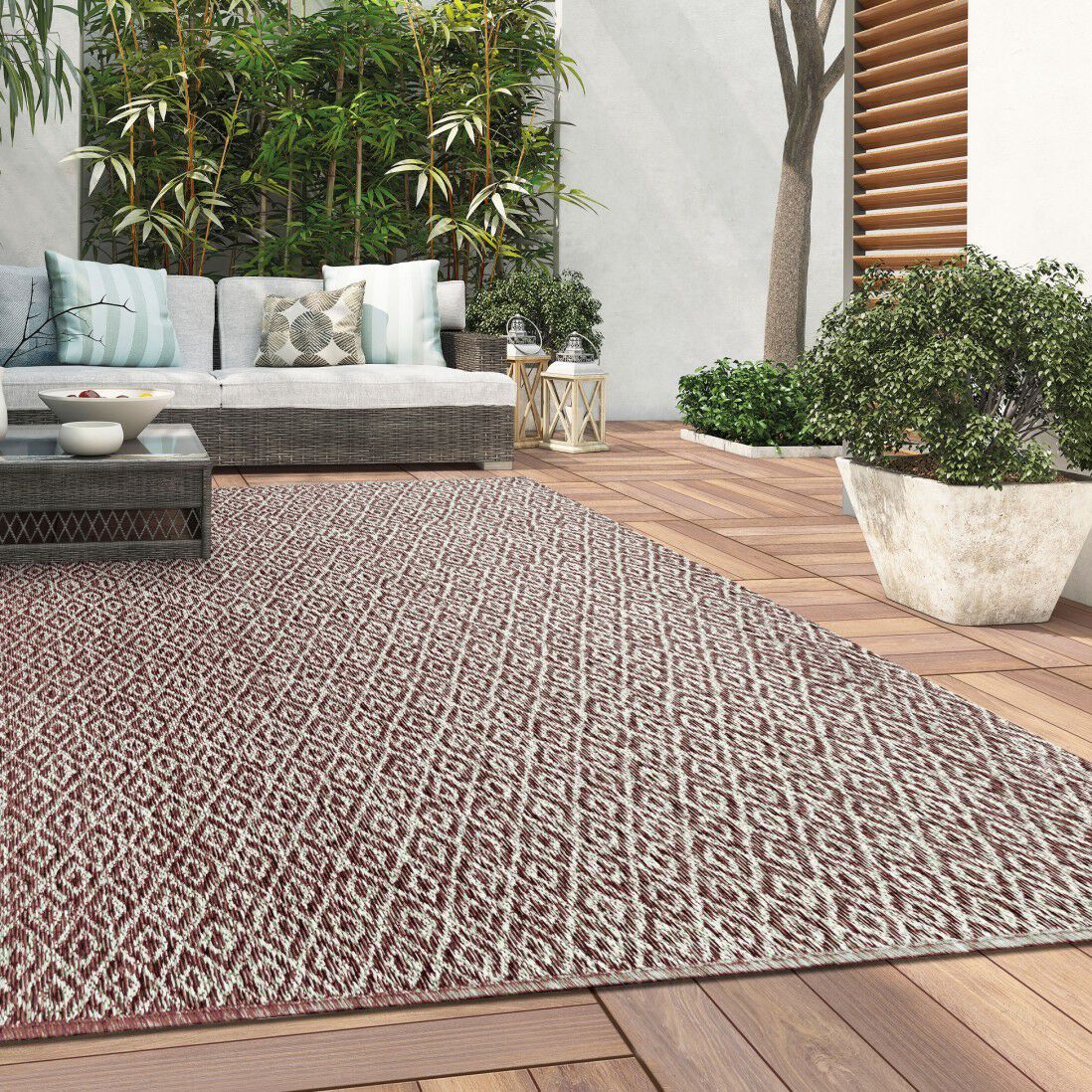Прямоугольный напольный ковер с рисунком Ademi Outdoor ARCH-00130407 - Вид №2