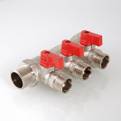 VTc.580.N.0502 Коллектор с отсекающими кранами Valtec 3/4", 2 х 1/2"  - Вид №7