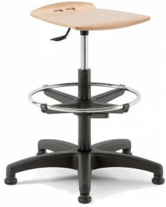 Linea Fabbrica Офисный табурет с 5 спицами из бука с подставкой для ног Bow