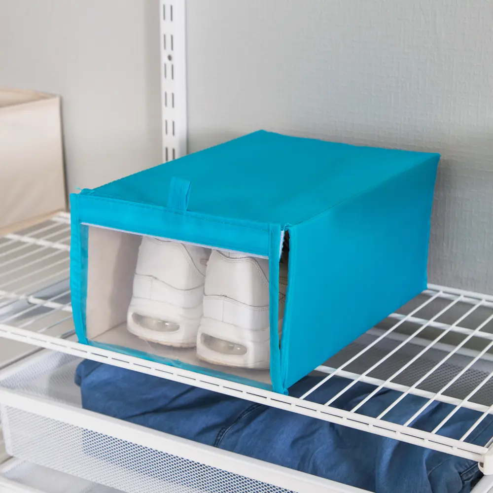 Коробка для обуви Spaceo 22х16x34 см полиэстер цвет голубой STLM-2013288 - Вид №4