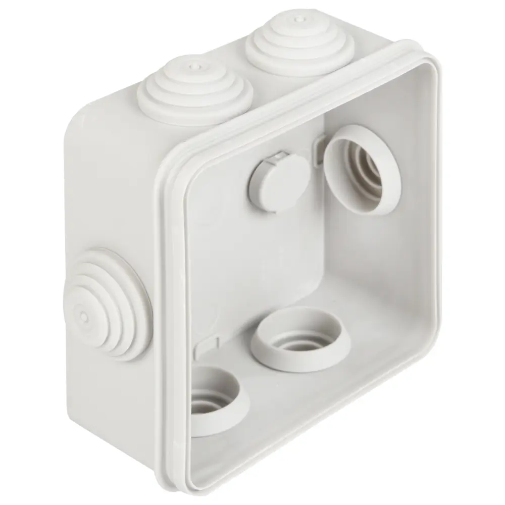 Распределительная коробка открытая Systeme Electric 85x85x40 мм 6 вводов IP55 цвет серый IMT350921 STLM-2116971 - Вид №2