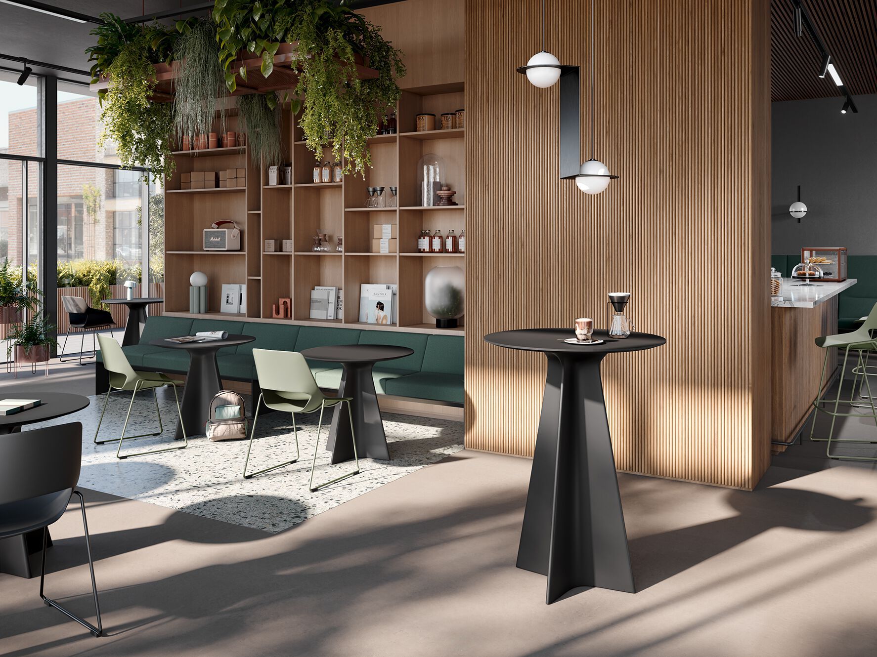 Высокий круглый деревянный стол Brunner wave light ARCH-00115774 - Вид №1