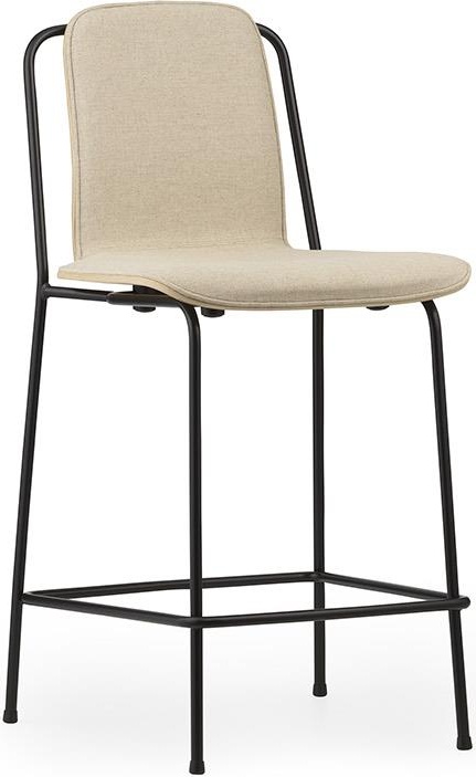 601977 Барный стул 65 см Передняя обивка Черная сталь / Дуб / Лен Main Line Normann Copenhagen Studio