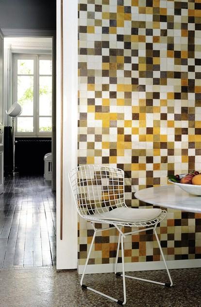 Élitis Обои в клетку с виниловым эффектом кожи Indomptée sun-id-1436130 - Вид №1