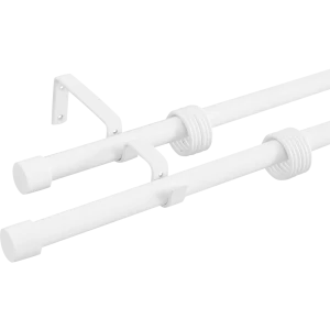 Карниз двухрядный раздвижной d19/16 мм заглушка 160-320 см цвет белый