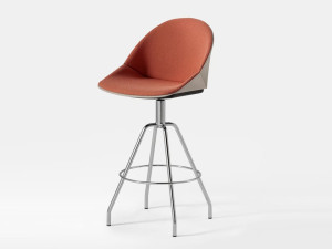 Тканевый поворотный высокий стул с подставкой для ног