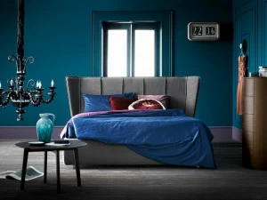 Dall'Agnese Двуспальная кровать из ткани с высоким изголовьем