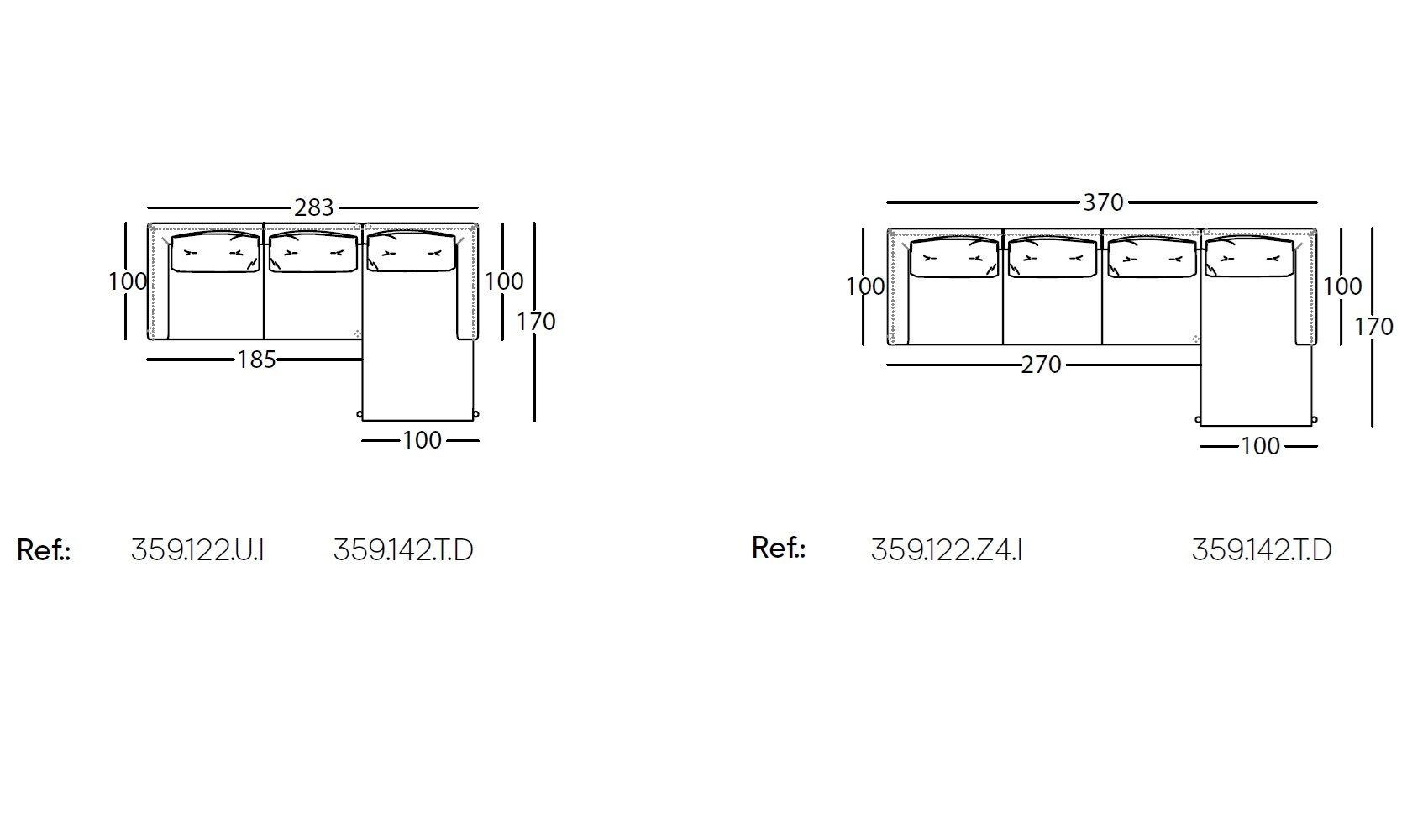 Тканевый диван с полуостровом SANCAL Momic ARCH-00041909 - Вид №3
