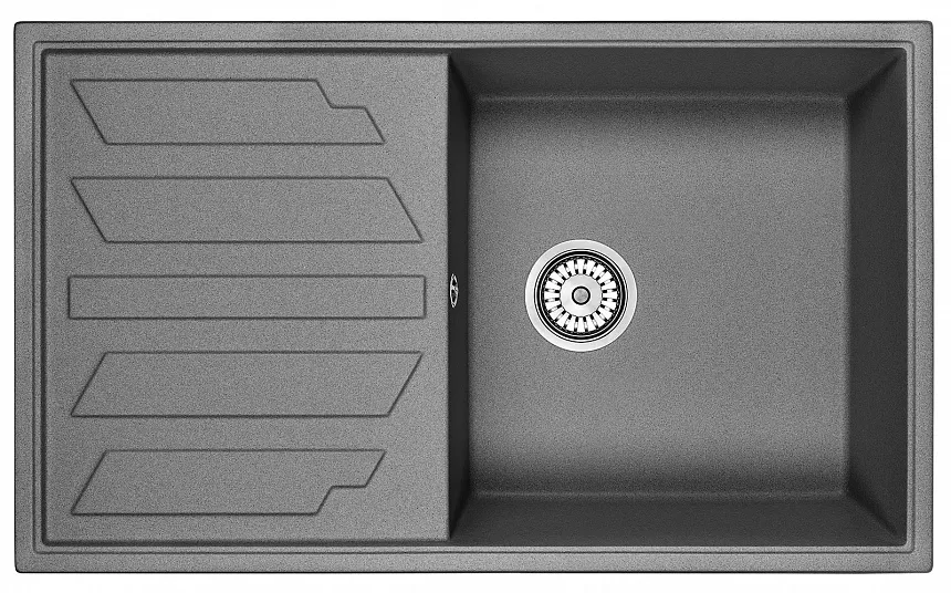 8601, ГРАФИТ (ЧЁРНО-СЕРЫЙ), кухонная мойка, кварц GRANULA 8601-ST252 - Вид №1