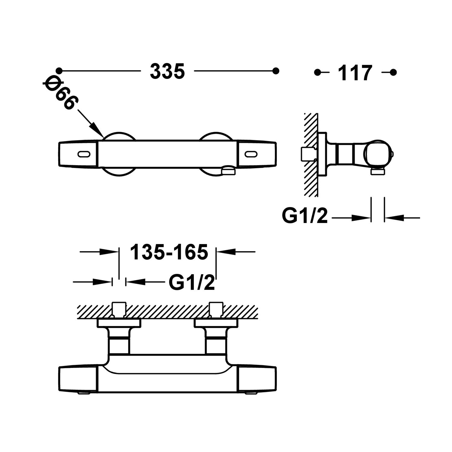 Настенный термостатический кран для душа-19016404AC TRES Thermostatic - Вид №1