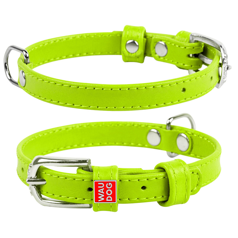ПР0053784 Ошейник для собак Waudog Glamour без украшений (ширина 35мм, длина 46-60см) зелёный COLLAR  - Вид №1