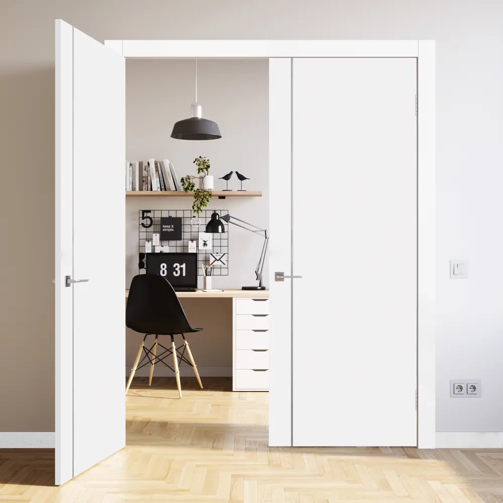 Дверь межкомнатная Смарт М1 глухая цвет белый 70х200 см (с замком) VELLDORIS STLM-2010706 - Вид №5