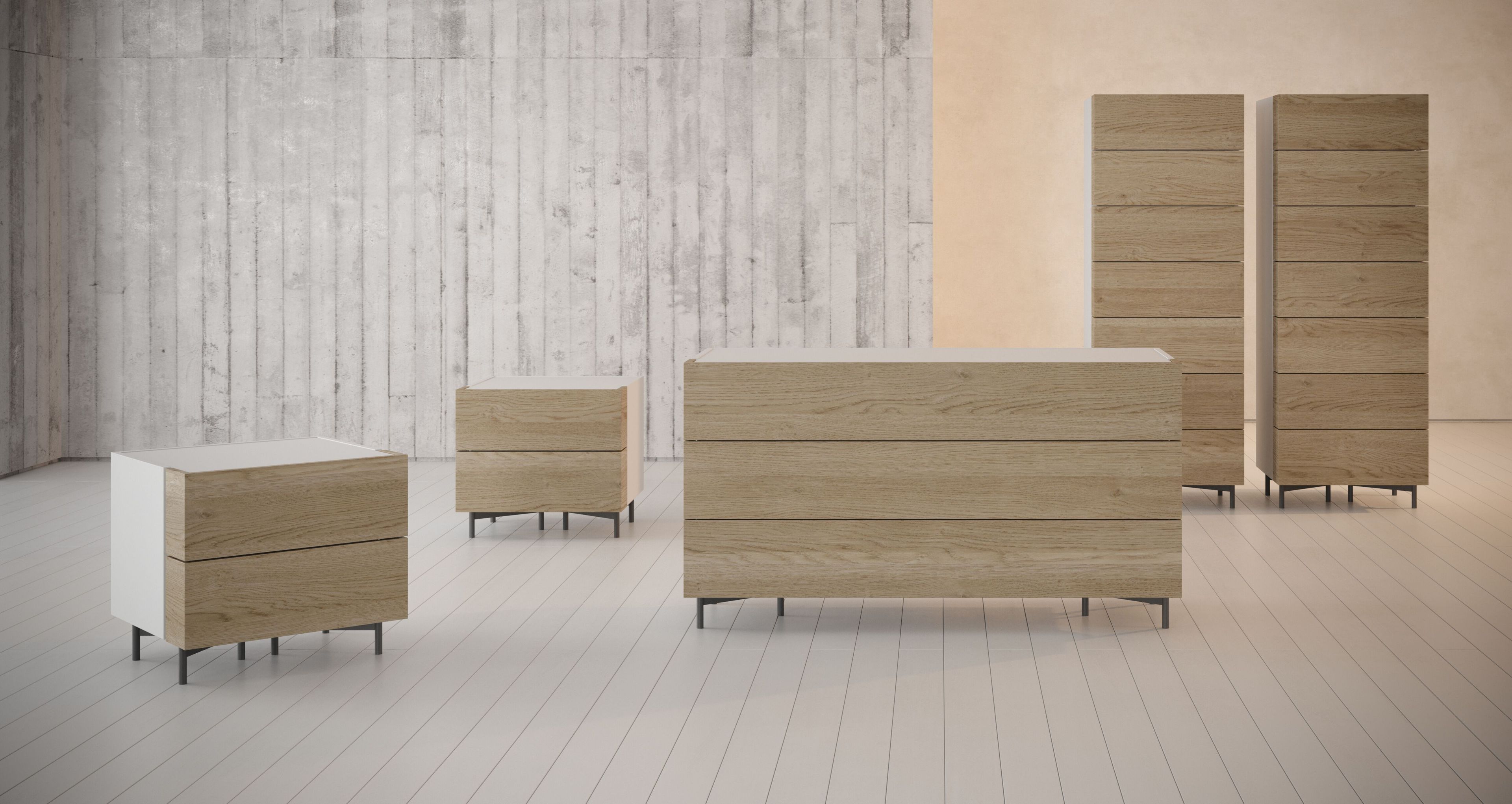 Деревянная прямоугольная тумбочка с ящиками Giessegi Киото ARCH-00037153 - Вид №1