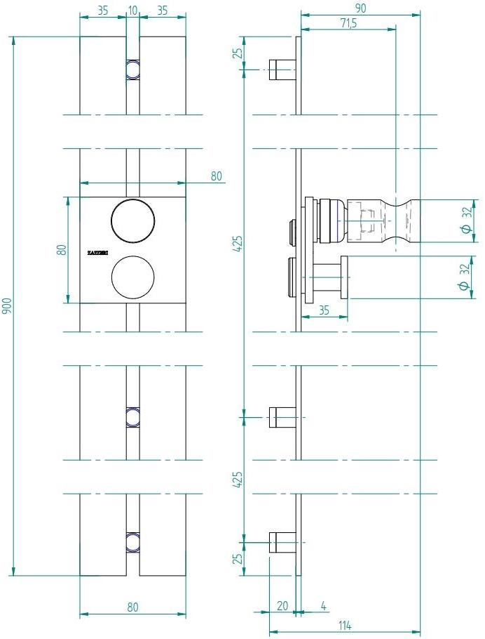 ZAZZERI Поручень с ручным душем Moon sun-id-1390443 - Вид №1