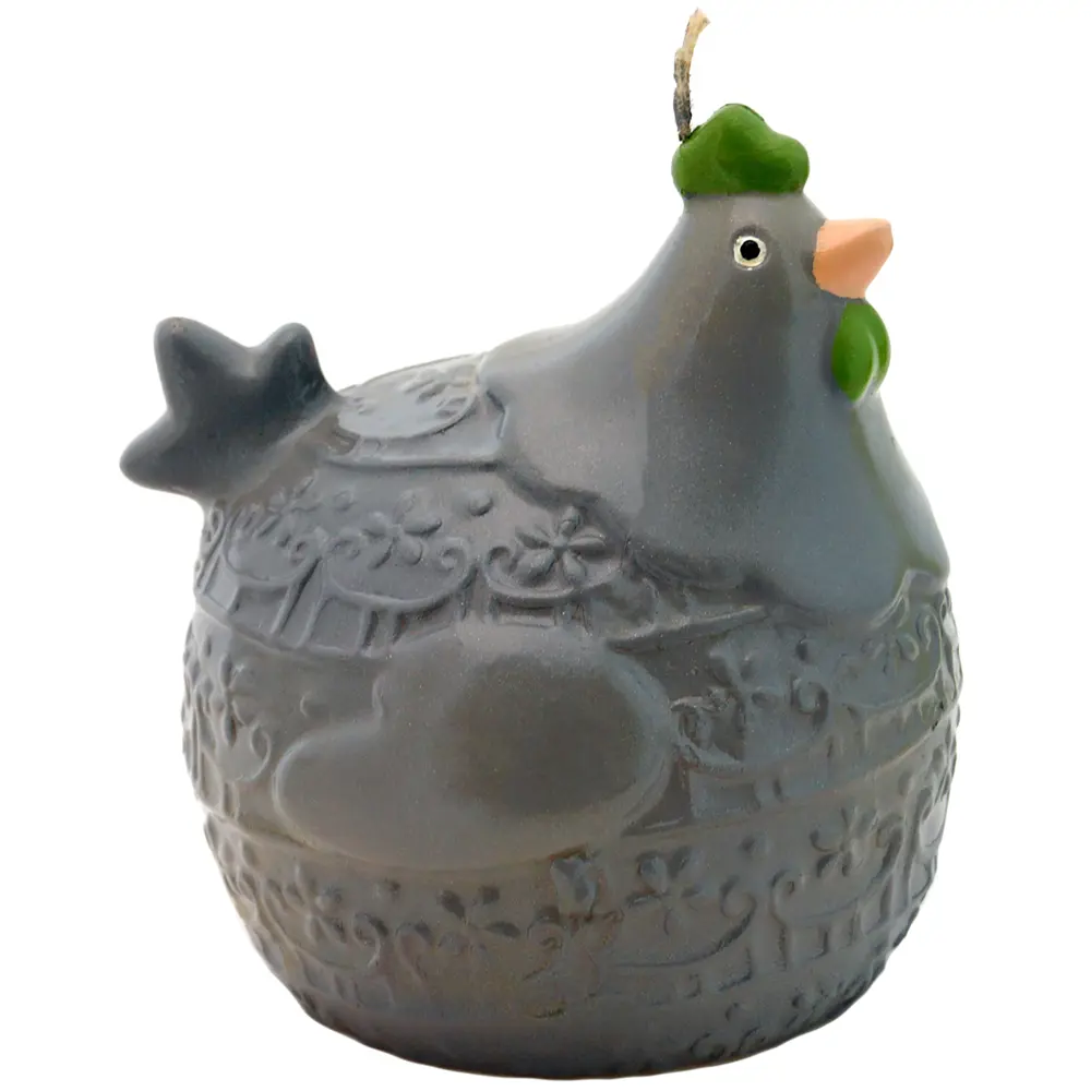 Свеча Курица с росписью серая 13 см EVIS STLM-2197773