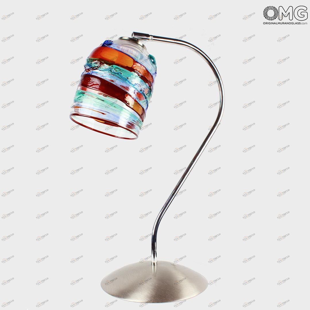 377 ORIGINALMURANOGLASS Муранская настольная лампа Ares rosso blu 30 см 