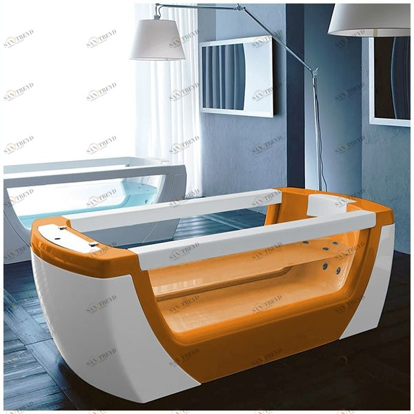 Ванна Gruppo treesse Vision STX-V138B-O ванна с гидромассажем и дезинфекцией стеклянная прозрачная оранжевая STXV138BO