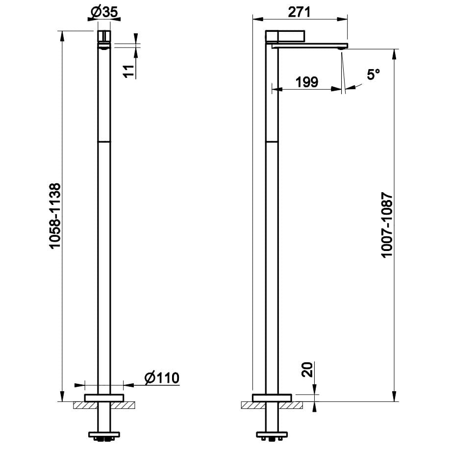 Смеситель для раковины из хромированной латуни Gessi обратный ARCH-00144014 - Вид №2
