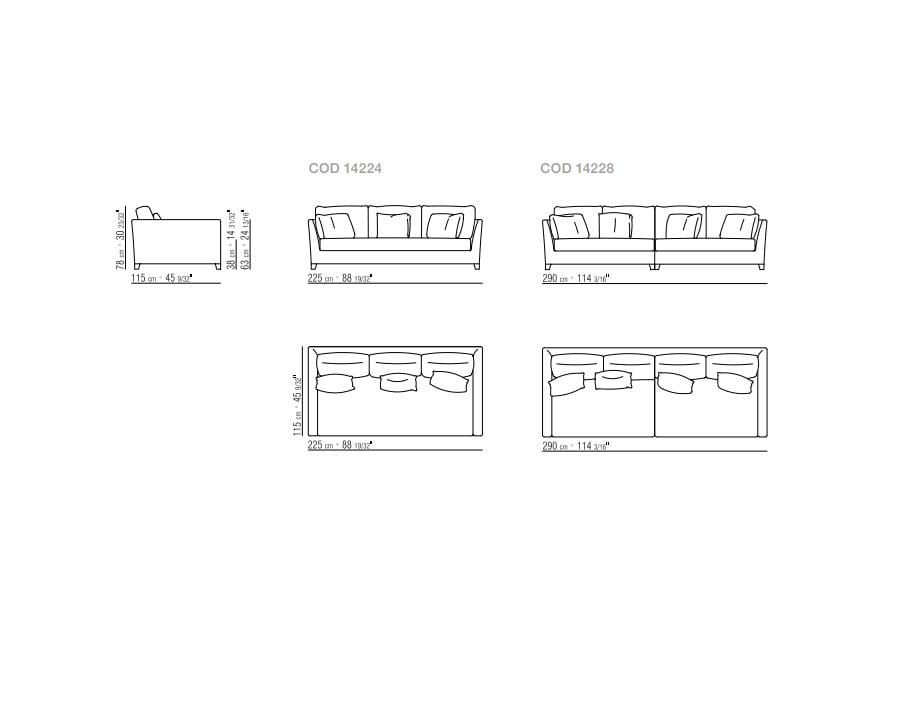 3-местный съемный тканевый диван Flexform Виктор ARCH-00076452 - Вид №4