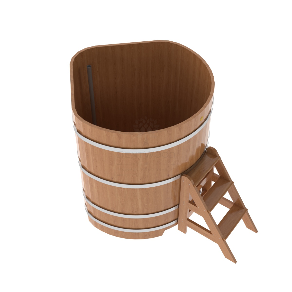 1359 Купель угловая из дуба 1,19х1,19х1,4 натуральная Alyarus  - Вид №1