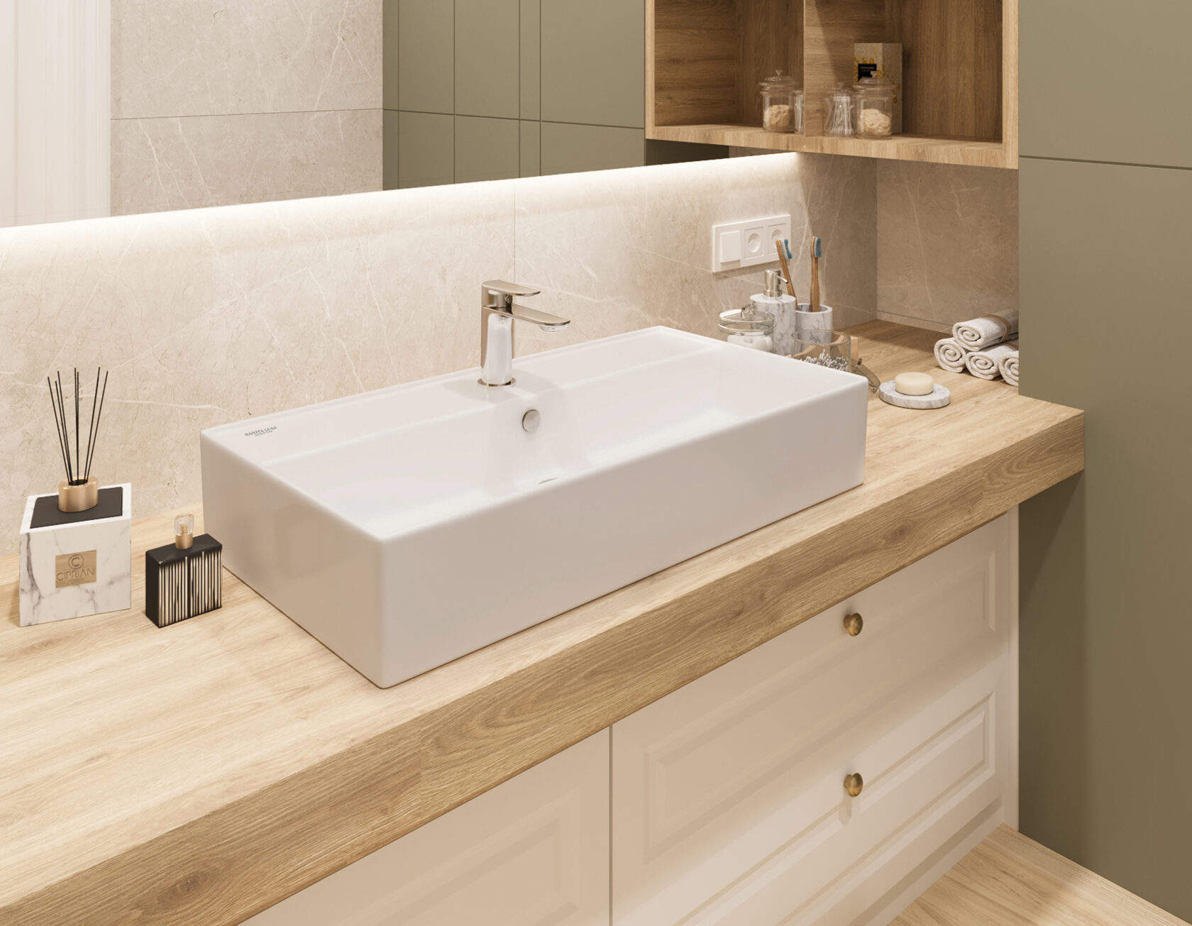 NOV80SLWB01 Мебельный умывальник NOVEL 80 SANITA LUXE Best - Вид №2