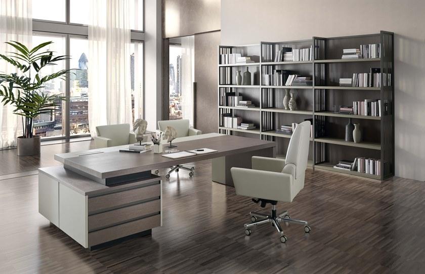 i 4 Mariani Кожаное кресло руководителя с подлокотниками на колесиках со средней спинкой Kefa sun-id-1465604 - Вид №8