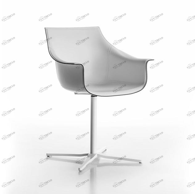 ESTEL GROUP Поворотное кожаное кресло с 4-мя спицами Kab sun-id-1486617