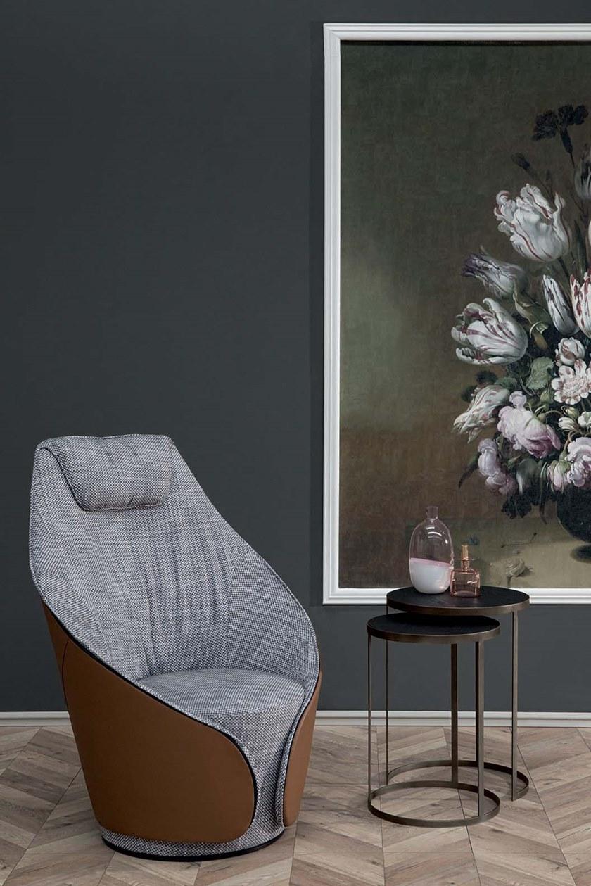 Tonin Casa Высокий круглый деревянный журнальный столик  T6237  - Вид №3