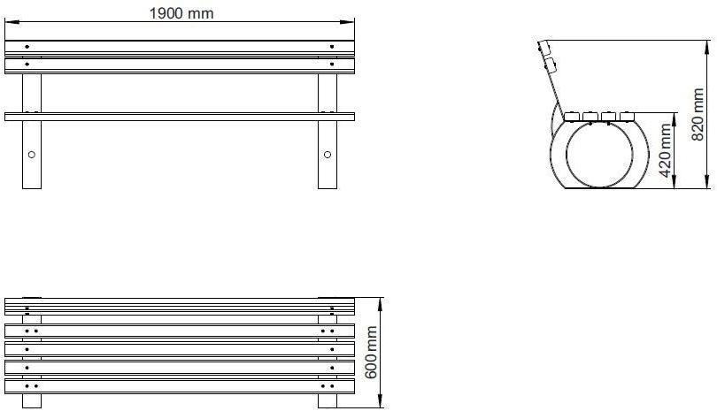 ENCHO ENCHEV - ETE Скамья из дерева и металла со спинкой  52  - Вид №6