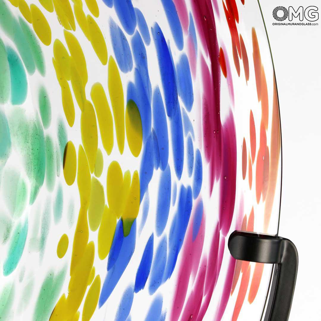 4343 ORIGINALMURANOGLASS Настольная лампа Радужный Диск - муранское стекло OMG 22 см  - Вид №1