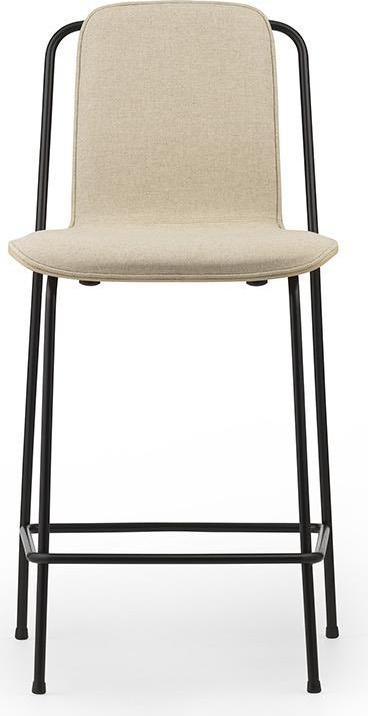 601977 Барный стул 65 см Передняя обивка Черная сталь / Дуб / Лен Main Line Normann Copenhagen Studio - Вид №1