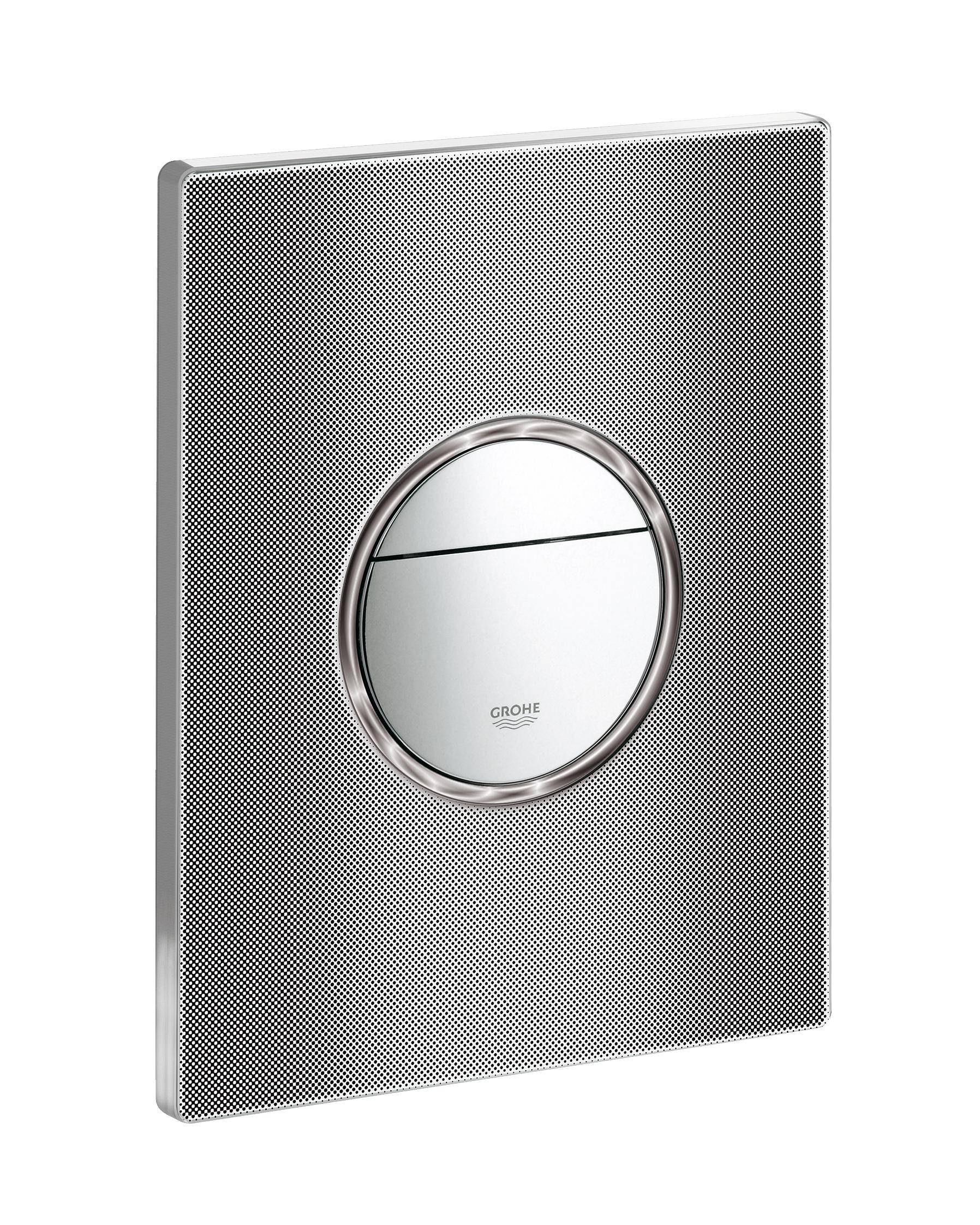 Панель смыва для унитаза GROHE Nova Cosmopolitan Print (3 режима смыва), хром/черная графика (38847XG0) - Вид №4