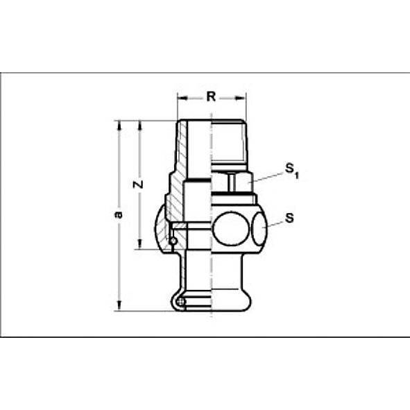 124333G2234 SANHA 24333G SANHA-Therm сгон ВПр-НР с плоск.упл. 22x3/4 мм  - Вид №1