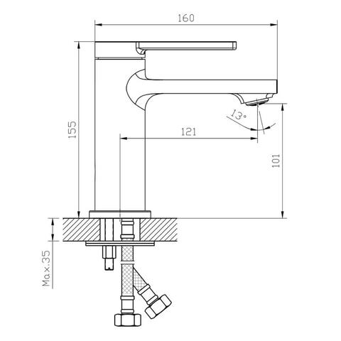 Orange Splito M36-021cr однозахватный смеситель для раковины Графит sun-id-1517295 - Вид №1