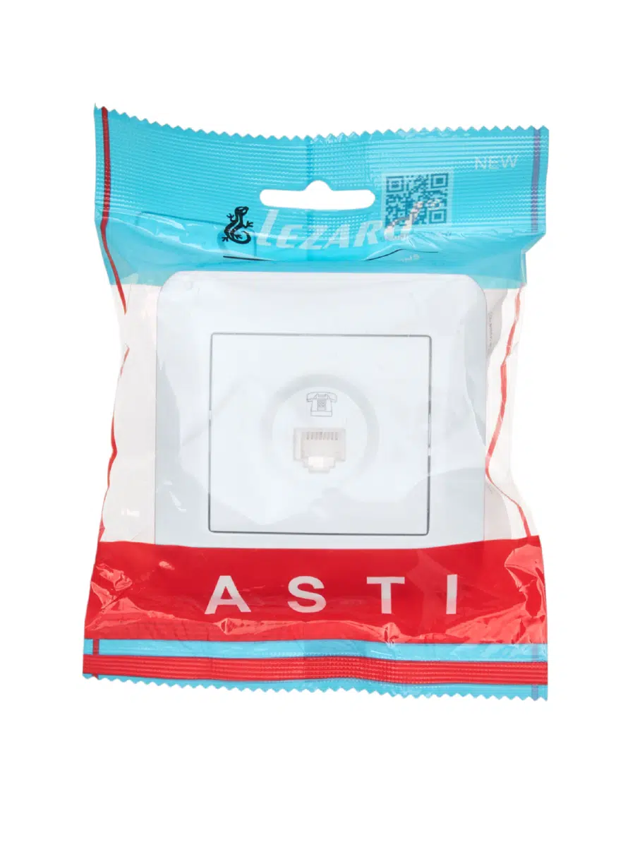 ASTI Розетка телефонная евро белая LEZARD 7081-0202-137