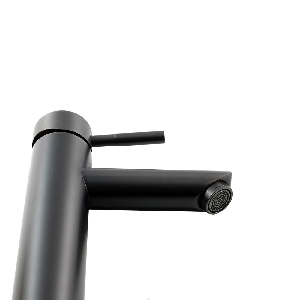 Смеситель д/ум MELANA-610102PVD-B Tondo нерж.сталь, однорычажный, графит  - Вид №6