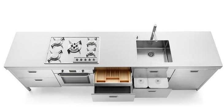 ALPES-INOX Линейная кухня из нержавеющей стали Liberi in cucina sun-id-1375293 - Вид №3