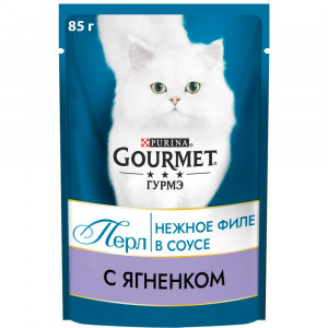 ПР0026269 Корм для кошек Перл Нежное филе с ягненком в соусе, пауч 85 г Gourmet