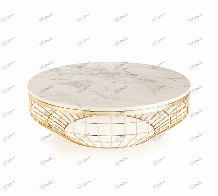 Mambo Unlimited Ideas Низкий круглый мраморный журнальный столик Air sun-id-1446587